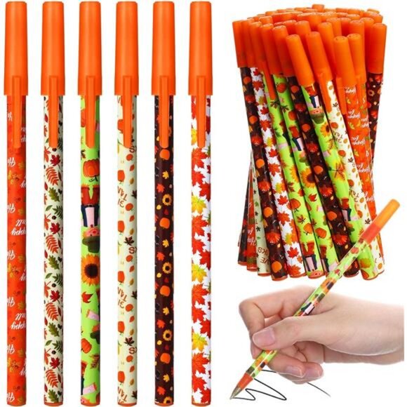 Yeaqee 48 Pcs Fall Pens Bulk Autumn Ballpoint Pen for Kids Adults Back to - Picture 1 of 7